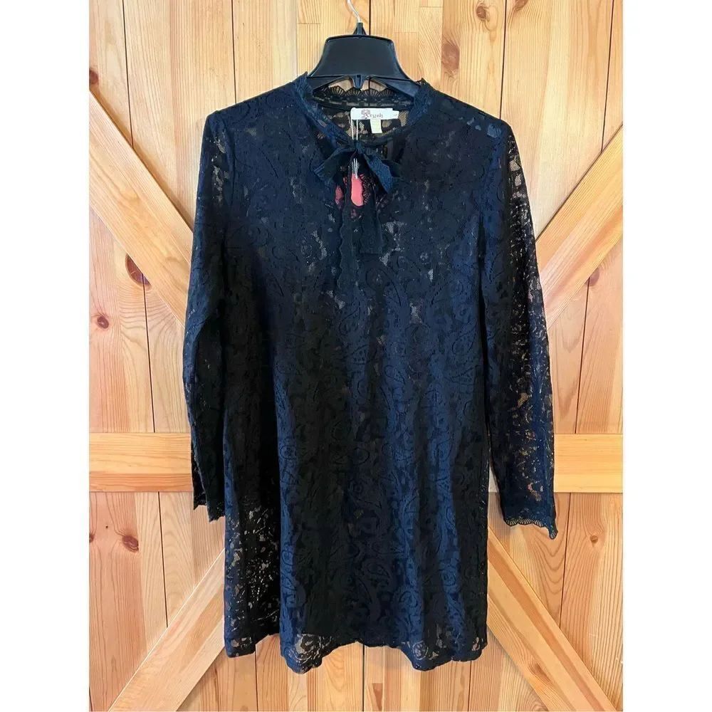 Anthropology Aryeh Black Tre Lace Women’s Dress Size Large (1677)